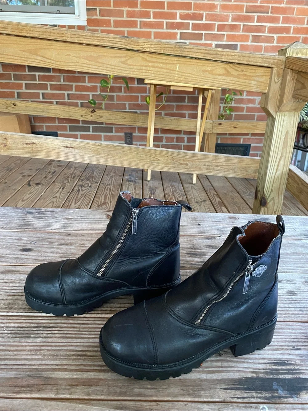 Women’s Harley Davidson Starter Switch Black Leather Boots Size 9